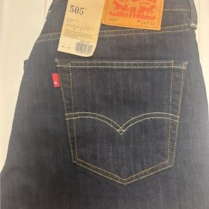 Levi's W 34 L 33 505 Dark Wash Jeans